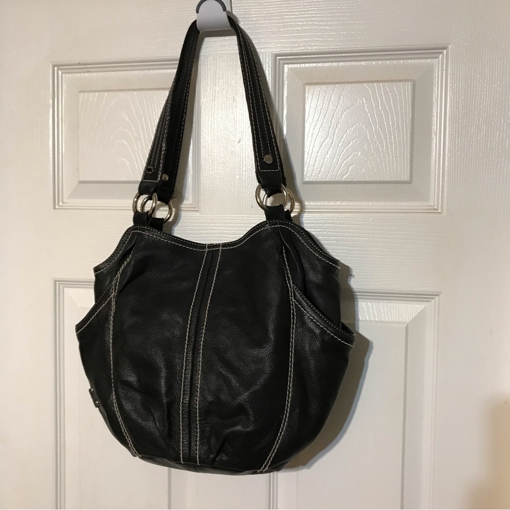 Tignanello Black Leather Shoulder Bag